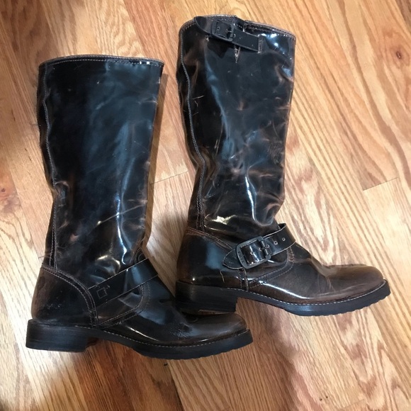 ▪️RARE FRYE Patent Leather Weather/Riding Boots - Picture 10 of 11